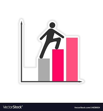 Stylish sticker on paper people goes chart vector image
