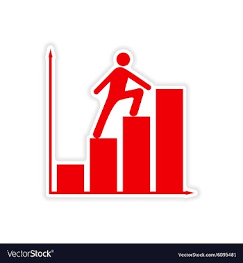 Stylish sticker on paper People goes chart vector image