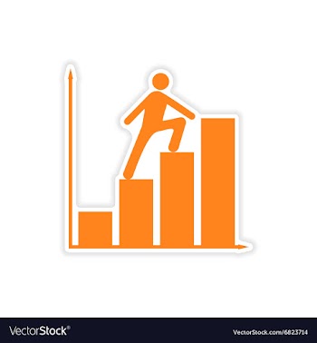 Stylish sticker on paper People goes chart vector image