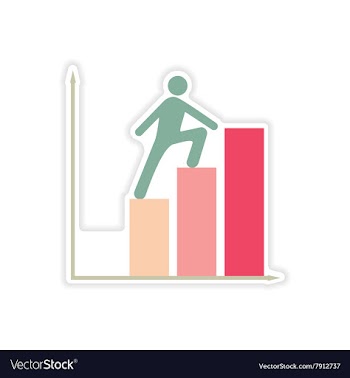 Stylish sticker on paper People goes chart vector image