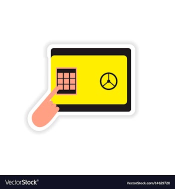 Stylish sticker on paper pin code password safe vector image