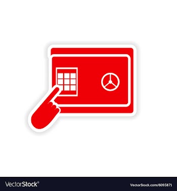 Stylish sticker on paper pin code password safe vector image
