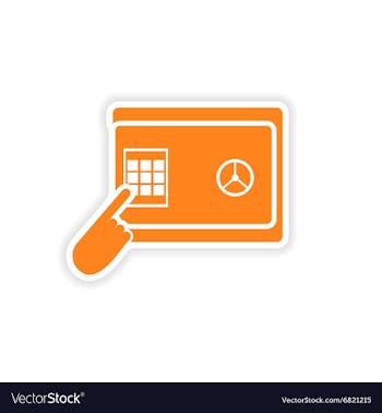 Stylish sticker on paper pin code password safe vector image