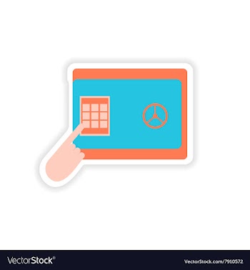 Stylish sticker on paper pin code password safe vector image