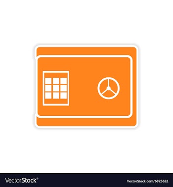 Stylish sticker on paper safe on white background vector image