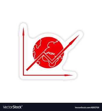 Stylish sticker on paper schedule and globe vector image