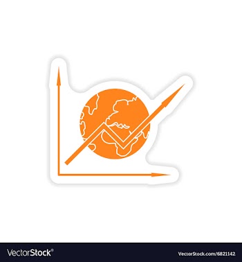 Stylish sticker on paper schedule and globe vector image