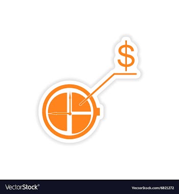 Stylish sticker on paper Stopwatch money on white vector image