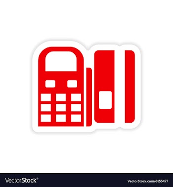 Stylish sticker on paper terminal and bank card vector image