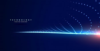 Stylish technology blue background with particles Free Vector