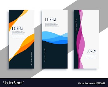 Stylish wavy vertical banners template vector image