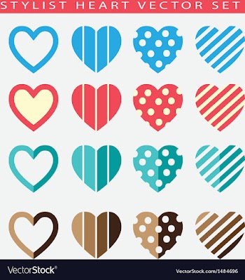  					Stylist hearts sets vector image														