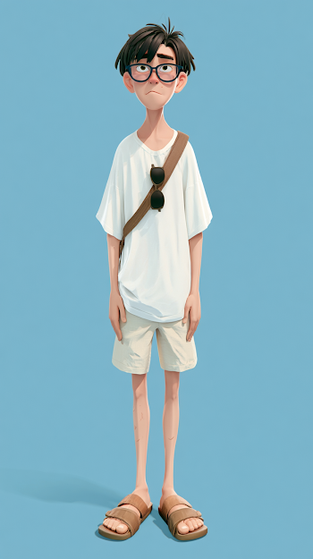 Stylized 3D Animated Chinese High School Student