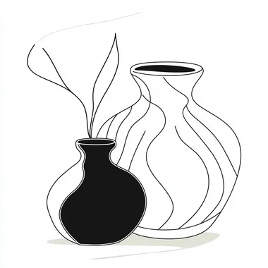 Stylized Abstract Clay Jars: A Minimalist Aesthetic Design Stylized Abstract Clay Jars: A Minimalist Aesthetic Design