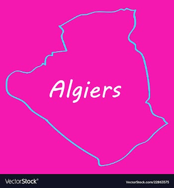 Stylized algeria map showing big cities capital vector image