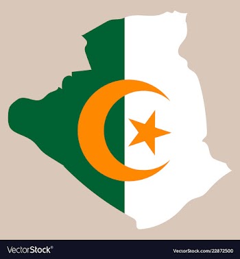 Stylized algeria map showing big cities capital vector image