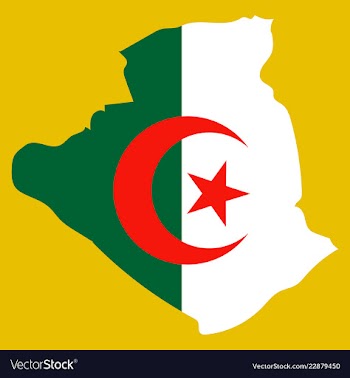 Stylized algeria map showing big cities capital vector image