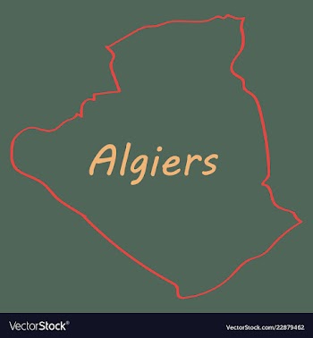 Stylized algeria map showing big cities capital vector image