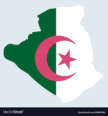 Stylized algeria map showing big cities capital vector image