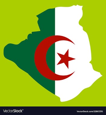 Stylized algeria map showing big cities capital vector image