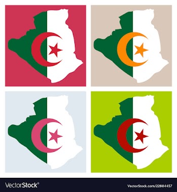 Stylized algeria map showing big cities capital vector image