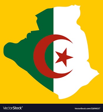 Stylized algeria map showing big cities capital vector image