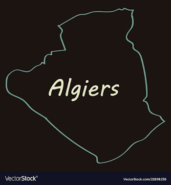 Stylized algeria map showing big cities capital vector image