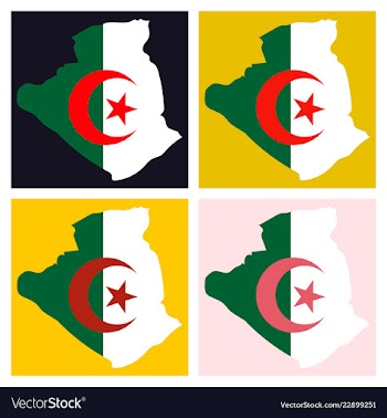 Stylized algeria map showing big cities capital vector image