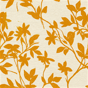 Stylized Botanical Pattern in Gold and Beige