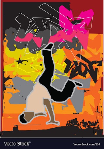 Stylized breakdance illustration vector image