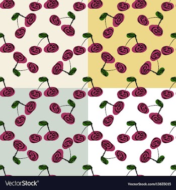 Stylized bright fruits on monochromatic background vector image