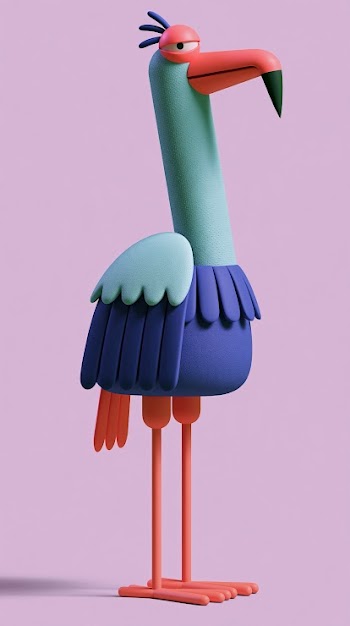 Stylized Cartoon Bird