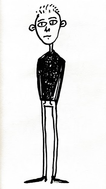 Stylized Cartoon Portrait of a Teenage Boy