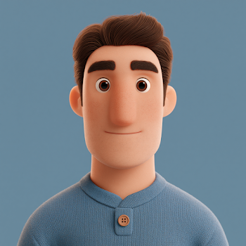 Stylized Cartoonish 3D Pixar-Style Man Portrait