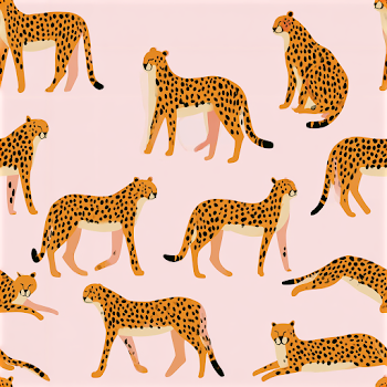 Stylized Cheetah Pattern on Blush Pink Background