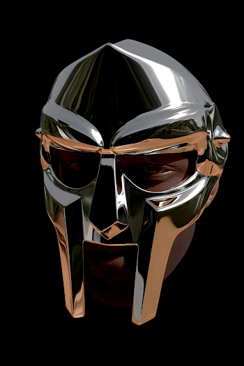 Stylized Chrome MF Doom Mask Logo