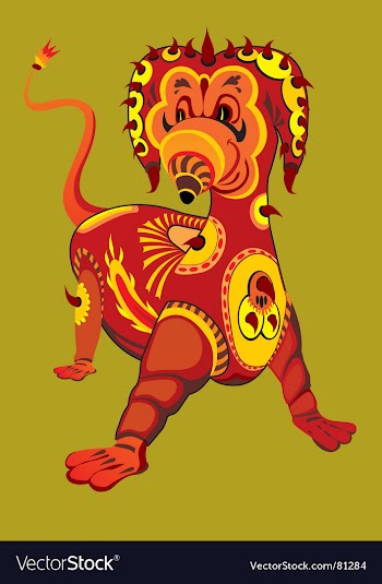 Stylized dragon vector image