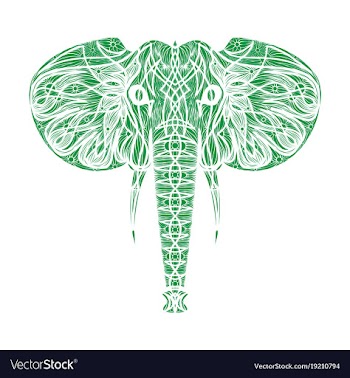 Stylized ethnic boho elephant portrait isolated vector image