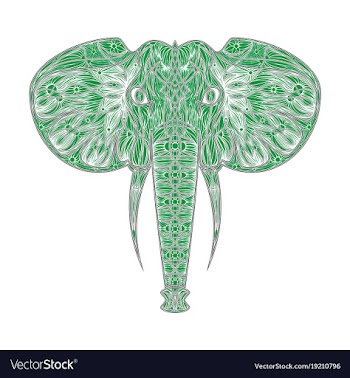 Stylized ethnic boho elephant portrait isolated vector image