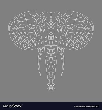 Stylized ethnic boho elephant portrait isolated vector image