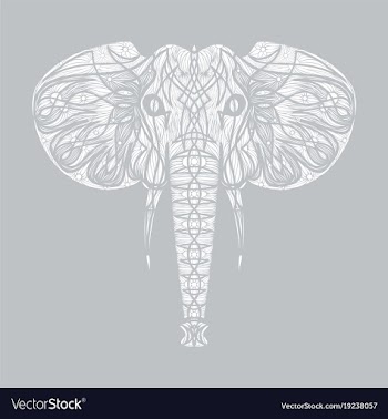 Stylized ethnic boho elephant portrait isolated vector image