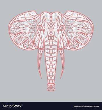 Stylized ethnic boho elephant portrait isolated vector image
