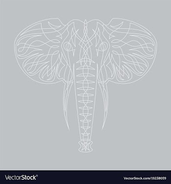 Stylized ethnic boho elephant portrait isolated vector image