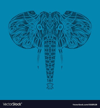 Stylized ethnic boho elephant portrait isolated vector image