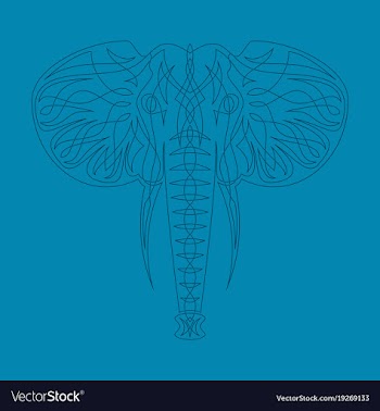 Stylized ethnic boho elephant portrait isolated vector image