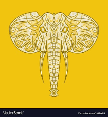 Stylized ethnic boho elephant portrait isolated vector image