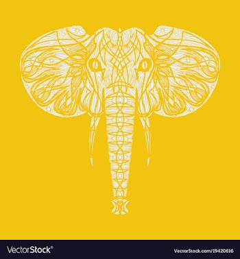 Stylized ethnic boho elephant portrait isolated vector image