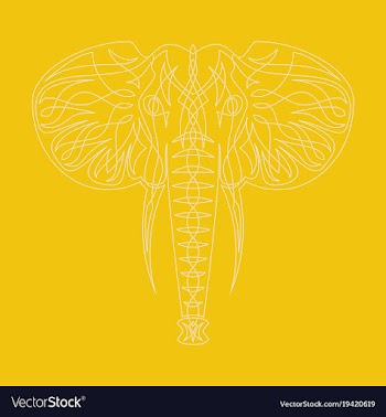 Stylized ethnic boho elephant portrait isolated vector image