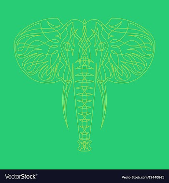 Stylized ethnic boho elephant portrait isolated vector image