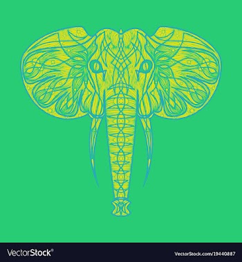 Stylized ethnic boho elephant portrait isolated vector image